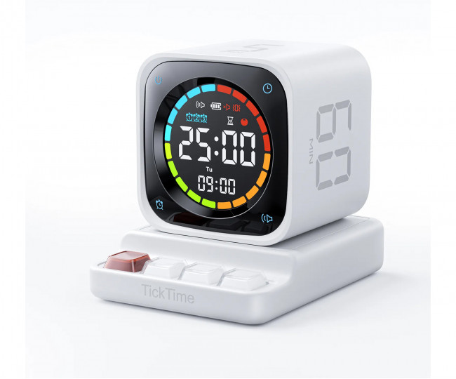 Смарт-таймер Ticktime TK3 Pomodoro Timer Cube, Productivity Timer White